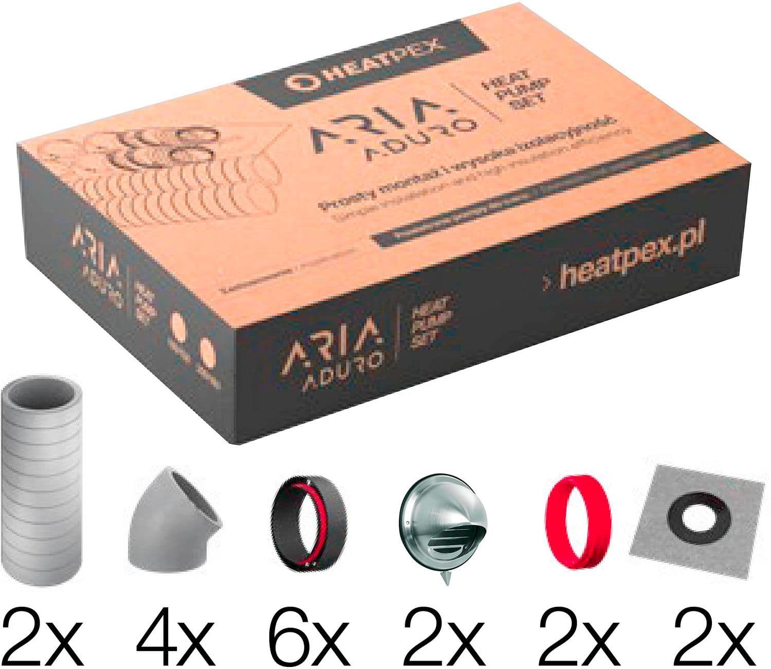ADURO KIT DE TUYAUX ISOLÉS SANITAIRE PAC BOILER 160MM MURALE vue 1