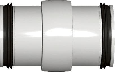DOUBLE RACCORD PP MM 40MM BLANC vue 1