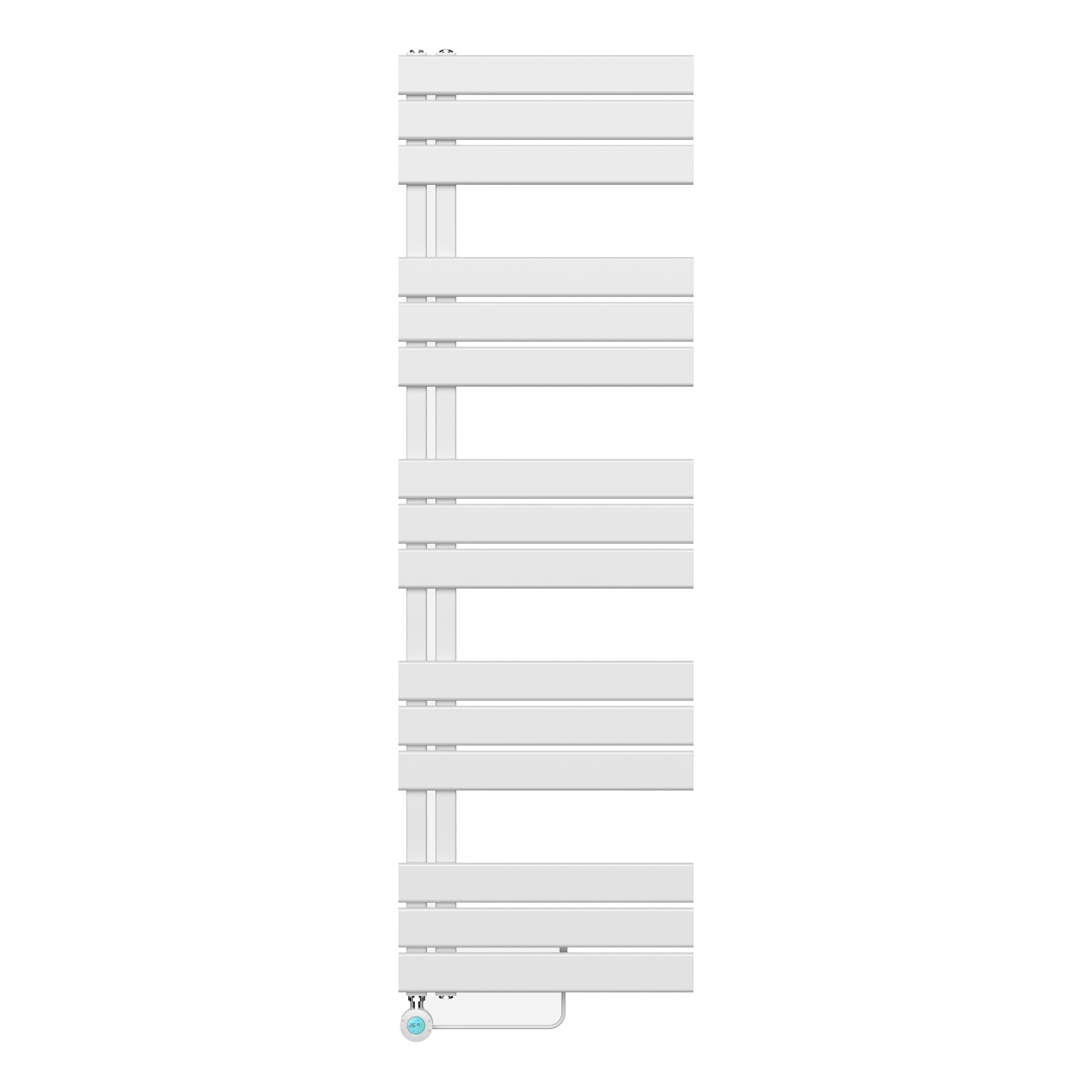 BELRAD SÈCHE-SERVIETTES ÉLECTRIQUE – AVEC THERMOSTAT NUMÉRIQUE PROGRAMMABLE – RACCORD À GAUCHE – 755W – 1600X500 MM – BLANC vue 1