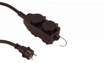 Multiprise 4 prises 3 x 2.5mm² - 3m - IP44 - Noir vue 1