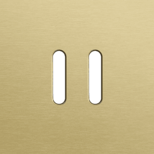 Plaque de recouvrement simple, pour des fonctions de commutation double, couleur Niko Rocker alu gold brushed vue 1
