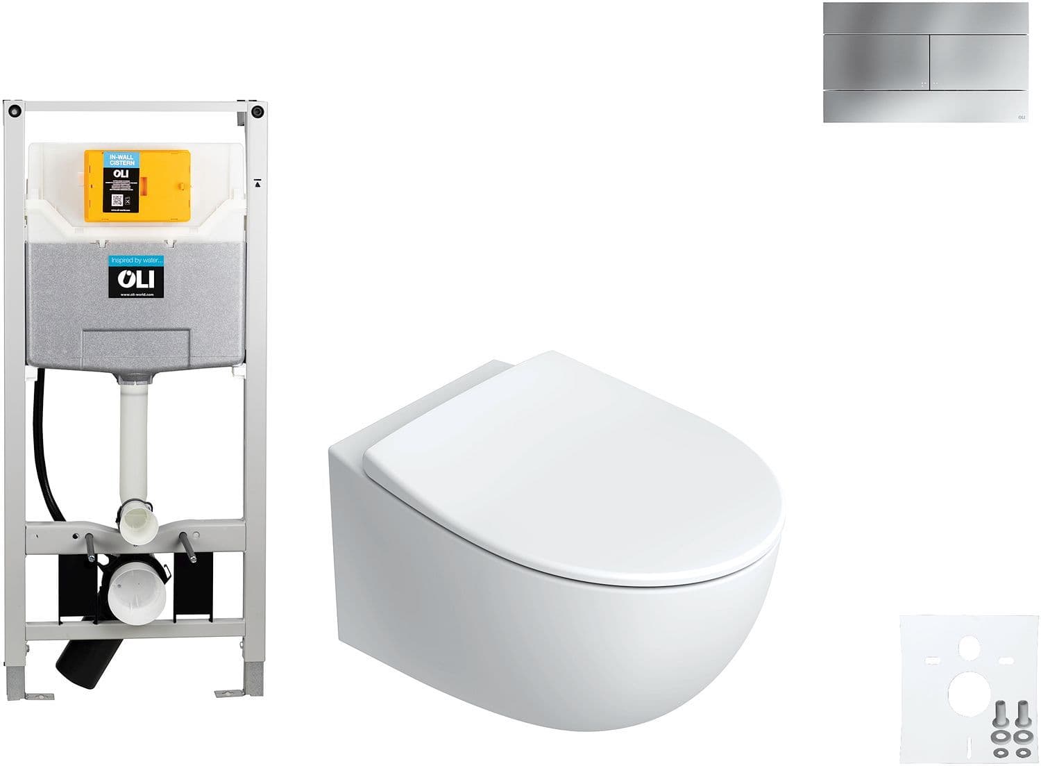 WALLFIX OLI WC SUSPENDU ITALY CATALANO SLIM CHROME MAT vue 1