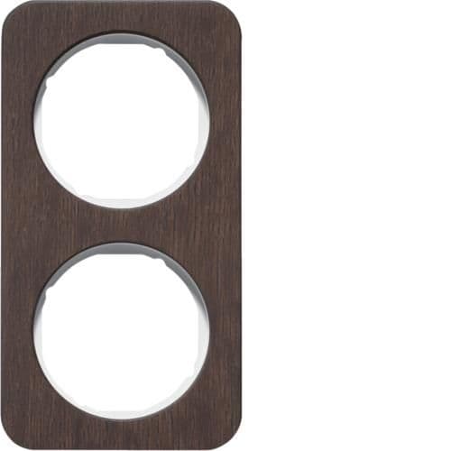 Plaque de recouvrement 2 postes R.1 Bois / Blanc polaire vue 1