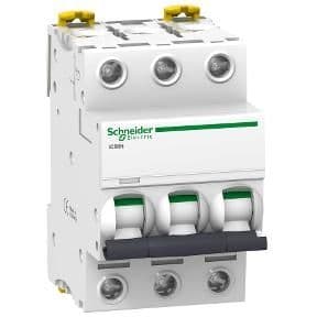 Disjoncteur modulaire iC60N - 3 pôles - 63A - courbe B vue 1