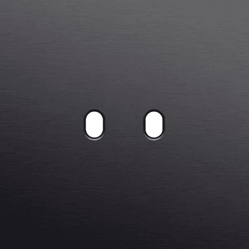 Plaque de recouvrement simple, pour des fonctions de commutation double, couleur Niko Toggle alu black brushed vue 1
