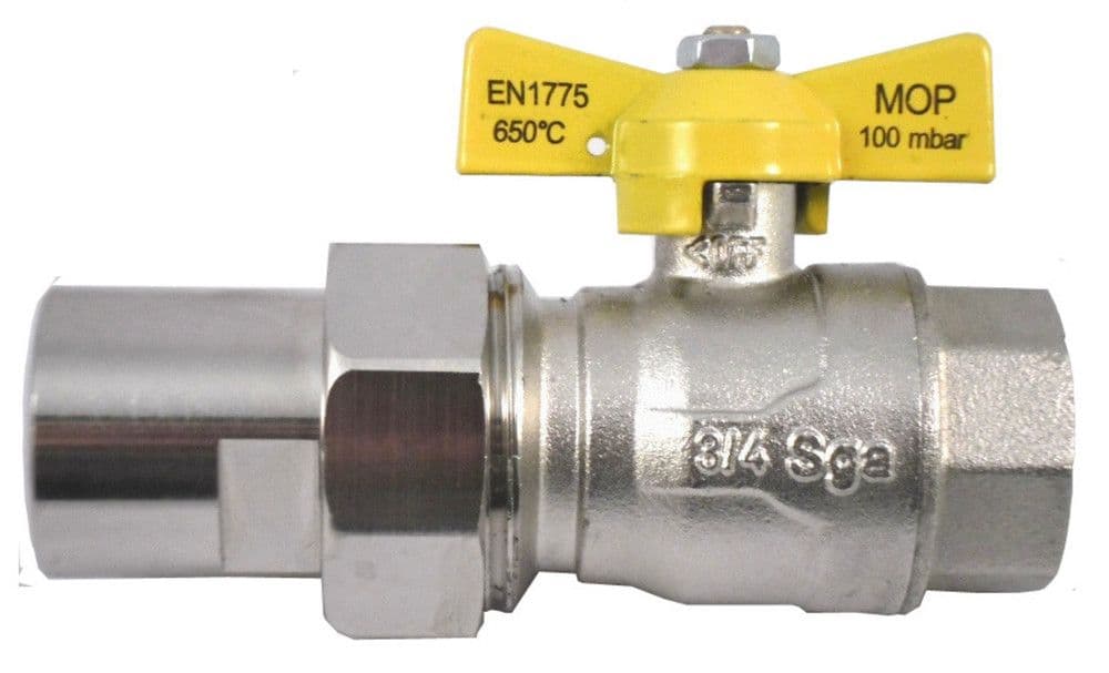 Van Marcke robinet d'arrêt gaz type FF ARGB 3/4" laiton vue 1