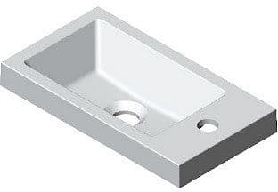 LAVE MAINS DETREMMERIE 40-20CM BLANC MAT vue 1