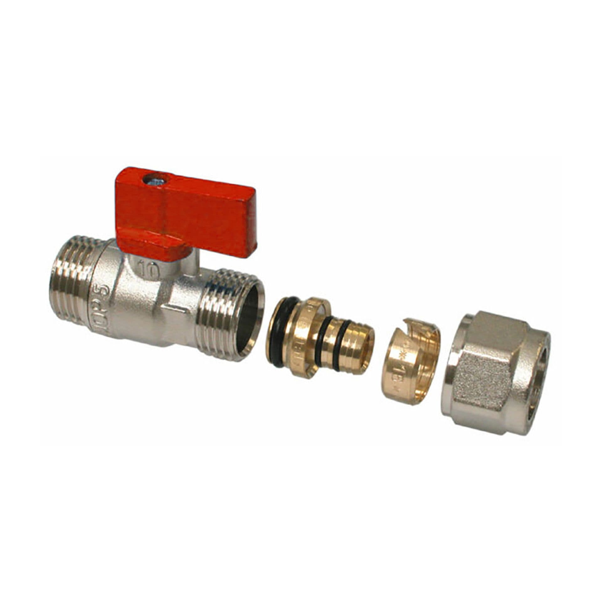 MINI VANNE ROUGE AVEC RACCORD 1/2 MALE X 16 vue 1