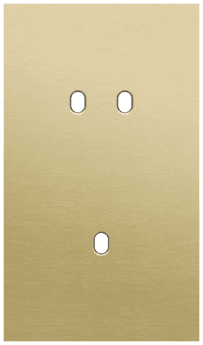 Plaque de recouvrement double, verticale 60 mm d'entraxe, pour une fonction de commutation double et une simple, Niko Toggle alu gold brushed vue 1