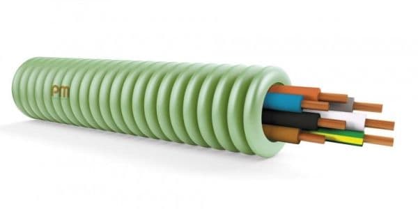 Tube précâblé H07Z1-U 7G1.5 diamètre 16mm full Lsoh en rouleau de 100m classe CPR: CCA s1bd1a1 vue 1