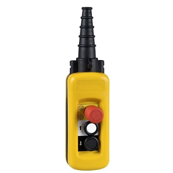 Station pendante XAC-A - 2 boutons - poussoir dont 1 d'arrêt d'urgence vue 1