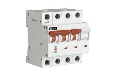Disjoncteur 3 pôles + N 10A 6kA courbe C vue 1