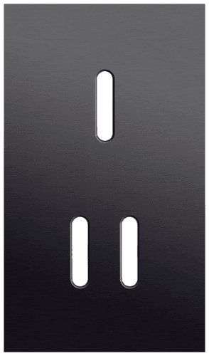 Plaque de recouvrement double, verticale 60 mm d'entraxe, pour une fonction de commutation simple et une double, Niko Rocker alu black brushed vue 1
