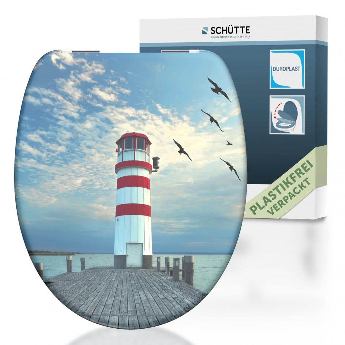 82149 abattant WC en Duroplast LIGHTHOUSE, avec frein de chute vue 1