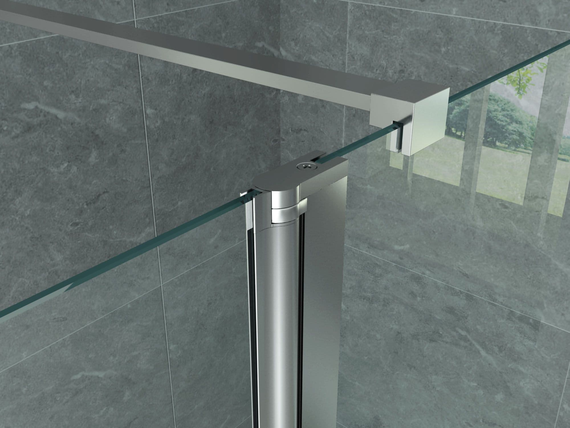 ALONI PAROI LATÉRALE POUR DOUCHE À L’ITALIENNE – PIVOTANTE - 300X2000MM - CHROME-VERRE CLAIR vue 1