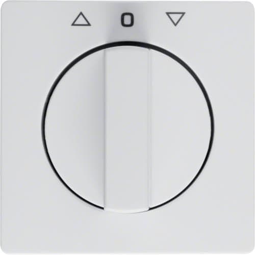Enjoliveur avec bouton rotatif pour interrupteur volets Q.1 / Q.3 Blanc polaire, Velours vue 1