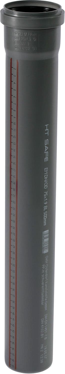 TUBE 75MM 0,5M MANCH.PP HT-SAFE OSTENDORF vue 1