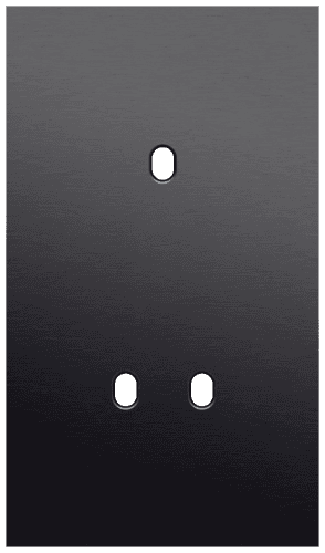 Plaque de recouvrement double, verticale 60 mm d'entraxe, pour une fonction de commutation simple et une double, Niko Toggle alu black brushed vue 1