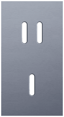 Plaque de recouvrement double, verticale 71 mm d'entraxe, pour une fonction de commutation double et une simple, Niko Rocker alu blue grey brushed vue 1