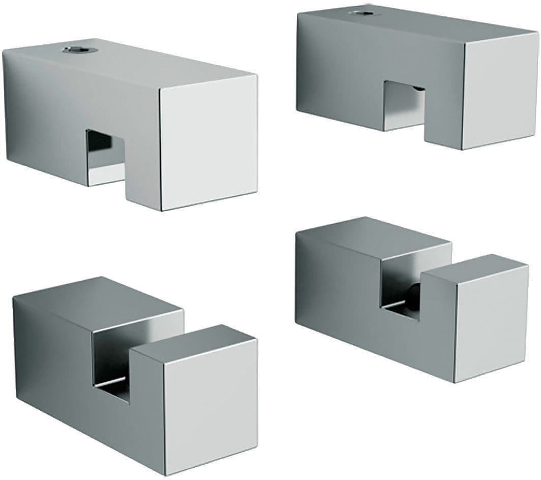 ATTACHE MIROIR CARRE HOLD ME CLOU CHROME EN 4 PIECES vue 1
