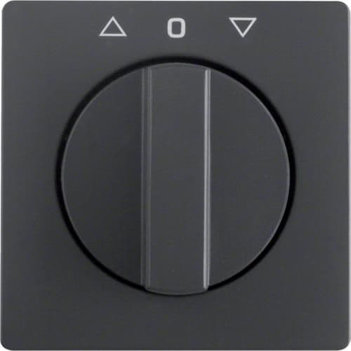 Enjoliveur avec bouton rotatif pour interrupteur volets Q.1 / Q.3 Anthracite, Velours vue 1
