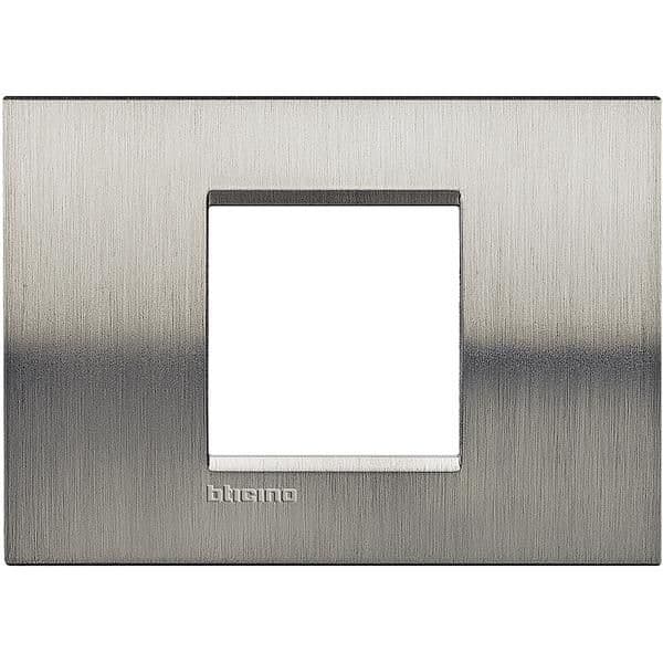 LivingLight - plaque rectangulaire large 2 modules Acier brossé vue 1