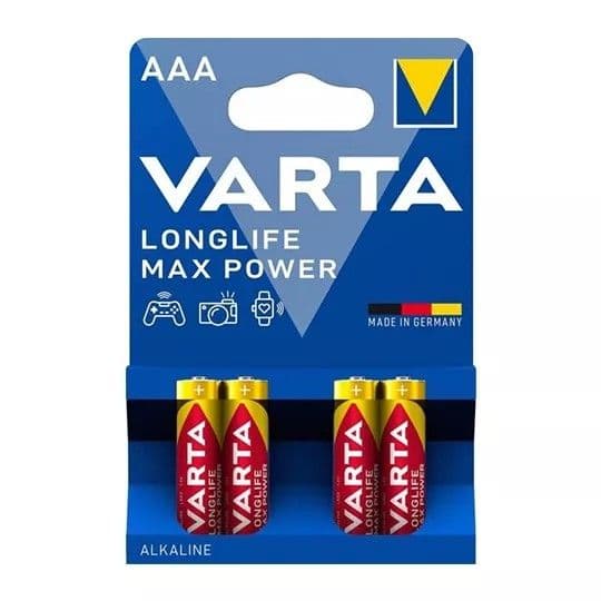 Blister de 4 piles alcaline Longlife Max Power Varta 1.5V LR03 - AAA vue 1