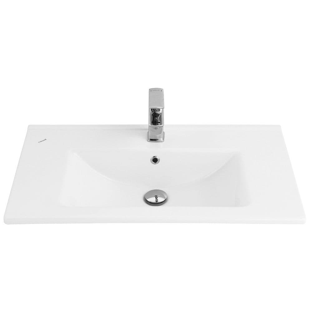 SU LAVABO - 1 LAVABO - AVEC TROU DE ROBINET - CÉRAMIQUE - 80X45 CM - BLANC BRILLANT vue 1