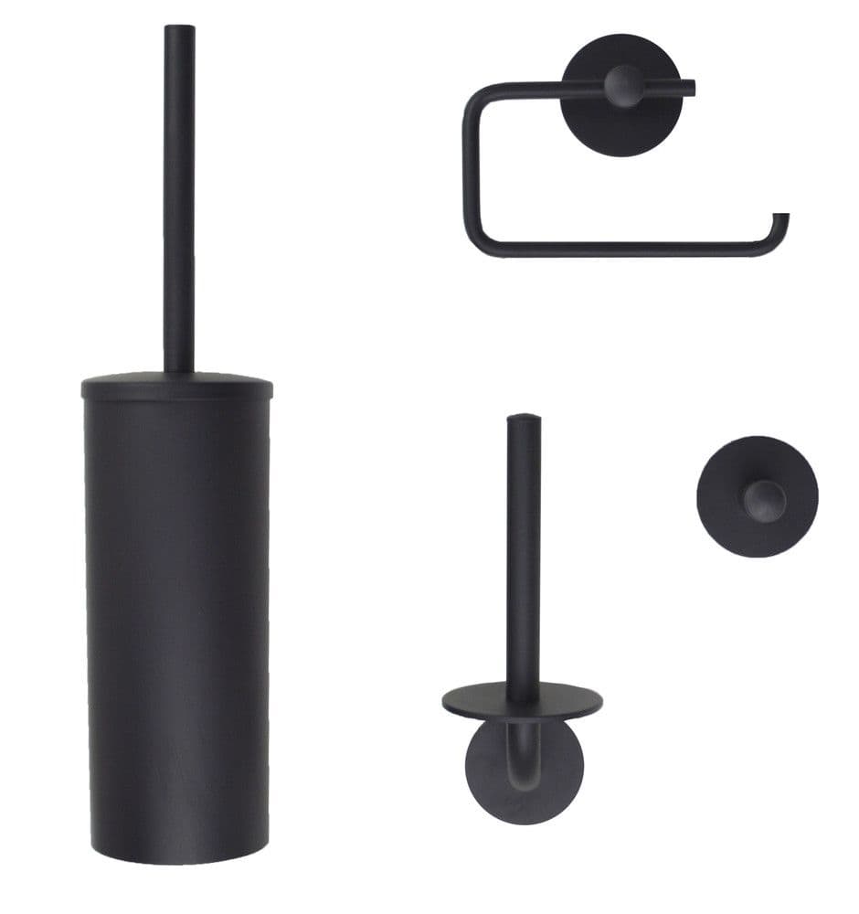 Van Marcke Nero porte-balai WC porte-papier (réserve) 1 crochet noir mat vue 1