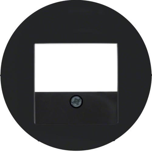 Enjoliveur pour prise informatique et connexions haut - parleurs Berker R.1 / R.3 / R.Classic Noir, vue 1