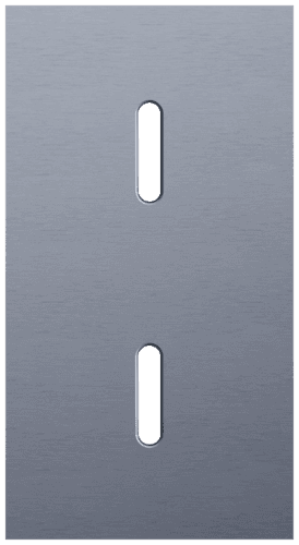 Plaque de recouvrement double, verticale 71 mm d'entraxe, pour deux fonctions de commutation simple, Niko Rocker alu blue grey brushed vue 1