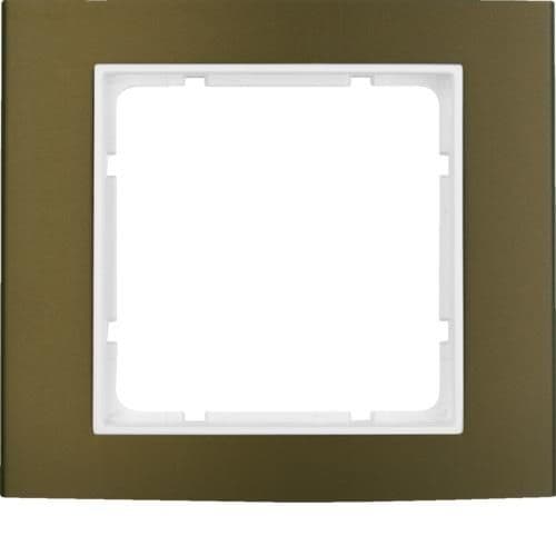 Plaque de recouvrement 1 poste Berker B.3 Alu, Bruin / Blanc polaire vue 1