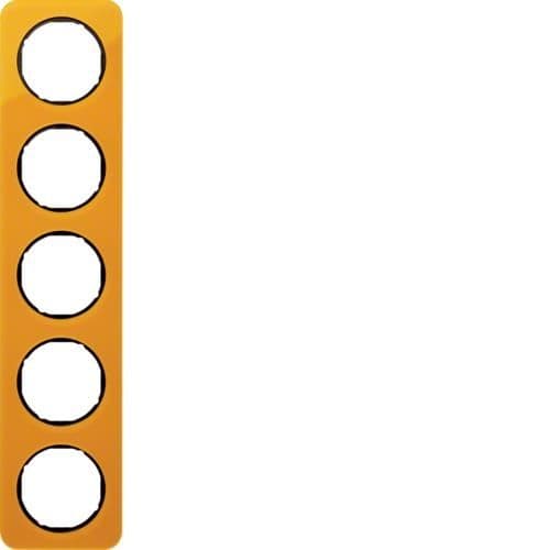 Plaque de recouvrement 5 postes R.1 acryl Orange transparent / Noir vue 1