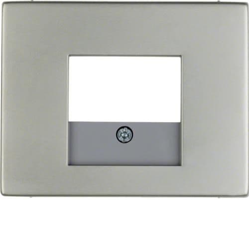 Enjoliveur pour prise informatique et connexions haut - parleurs Berker K.5 Inox vue 1