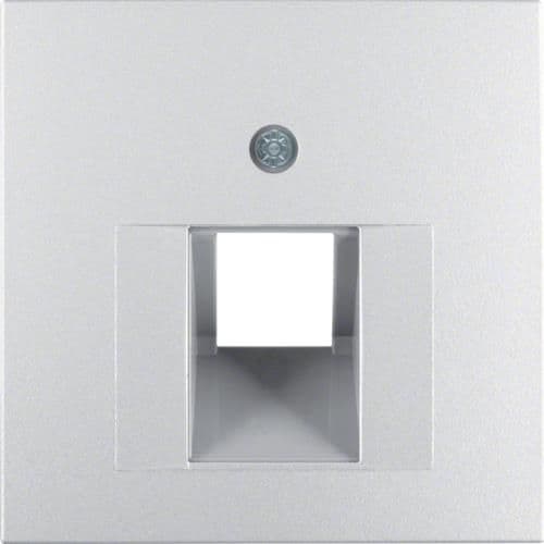 Enjoliveur pour prise informatique simple Berker S.1 / B.3 / B.7 Alu, mat vue 1