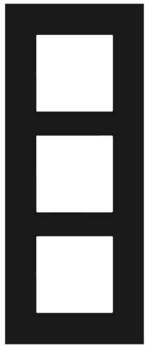 Plaque de recouvrement triple, entraxe de 60 mm, verticale, couleur Niko Pure steel black coated vue 1
