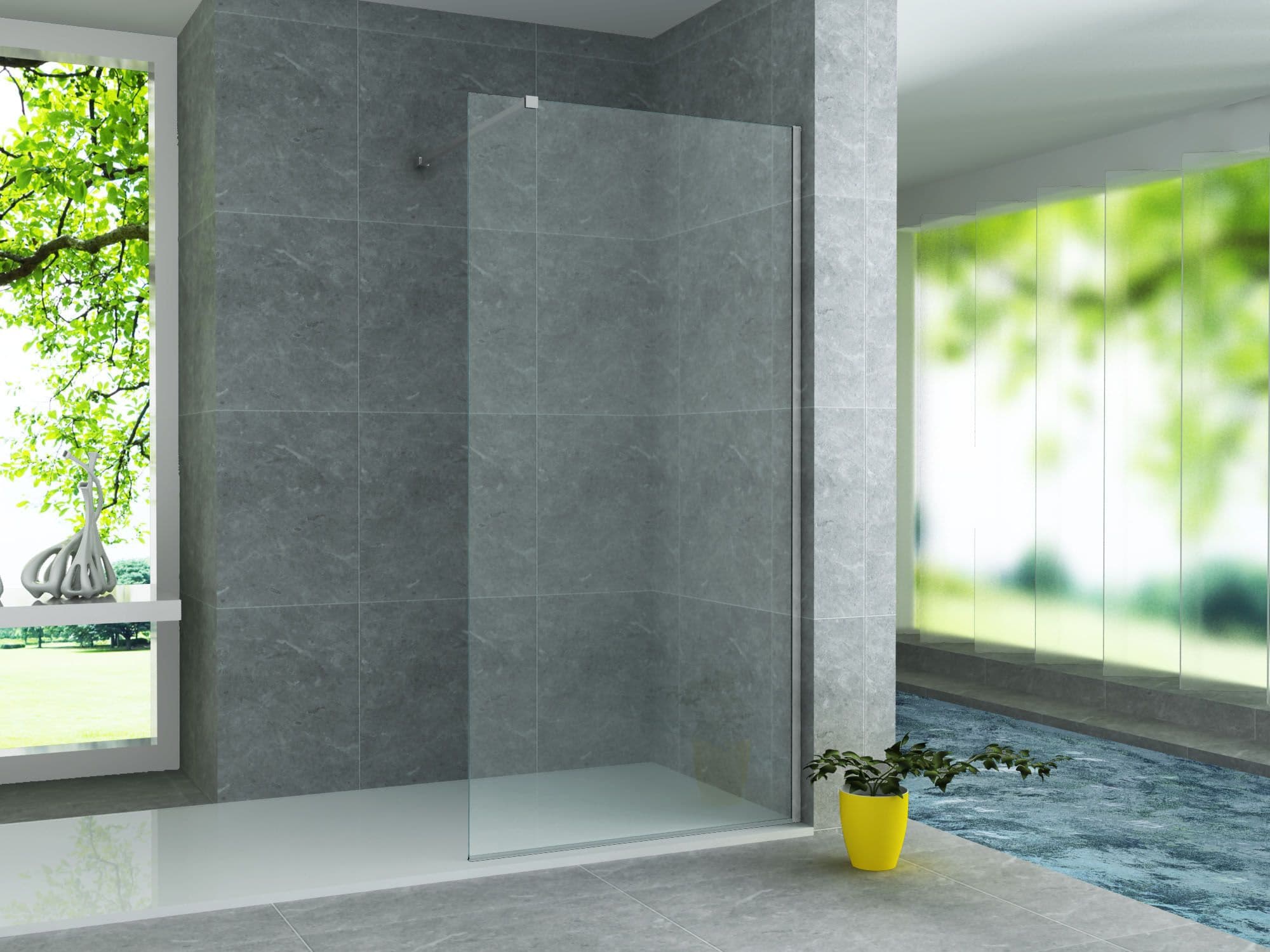 ALONI PROFIL MURAL POUR PAROI DE DOUCHE - 200 CM - CHROME vue 1