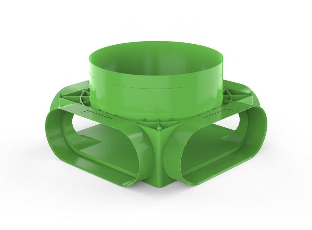 Duco DucoFlex caisson de distribution sol et plafond 4x ovale D160 vue 1