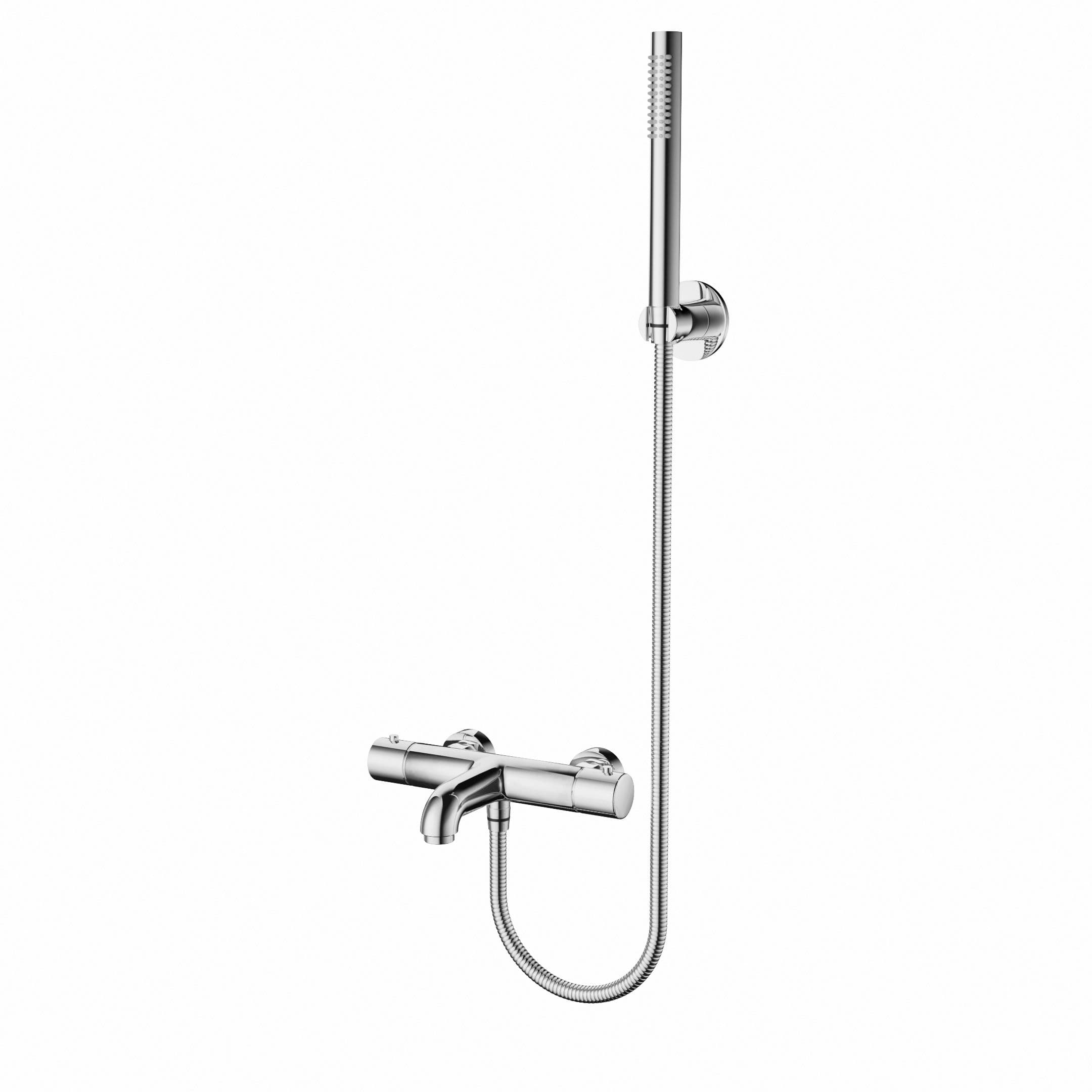 ALONI MITIGEUR BAIN ET DE DOUCHE - THERMOSTATIQUE - AVEC FLEXIBLE DE DOUCHE 150 CM, POMME DE DOUCHE ET SUPPORT MURAL - CHROME vue 1
