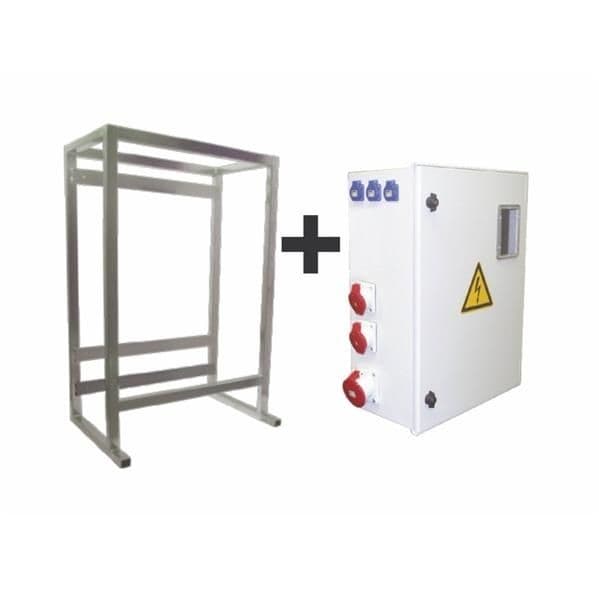 Coffret de chantier 32A + compteur + sélecteur réseau + châssis vue 1