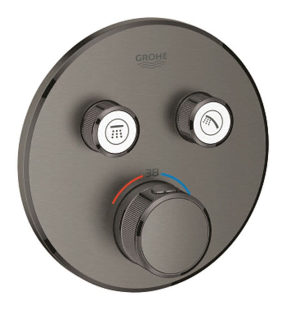 Grohe Grohtherm SmartControl thermostat encastré 2 sorties Brushed Hard Graphite vue 1