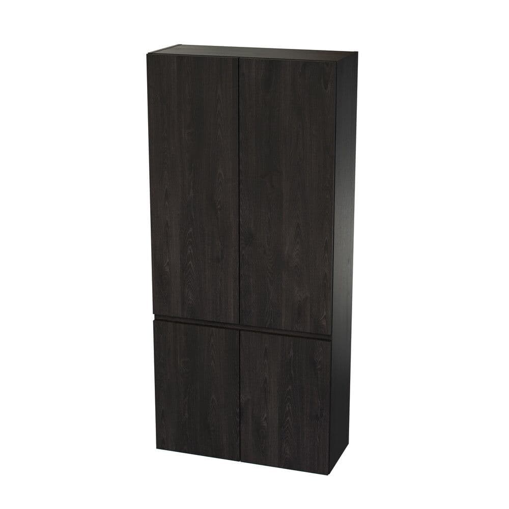 Van Marcke Ventus Due armoire L800xH1760xP340mm 4portes Oak Chocolat vue 1