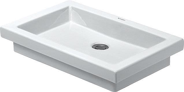 VASQUE A ENCASTRER 2ND FLOOR DURAVIT 580X415MM SANS PLAGE ROBINET/TROP-PLEIN BLANC vue 1