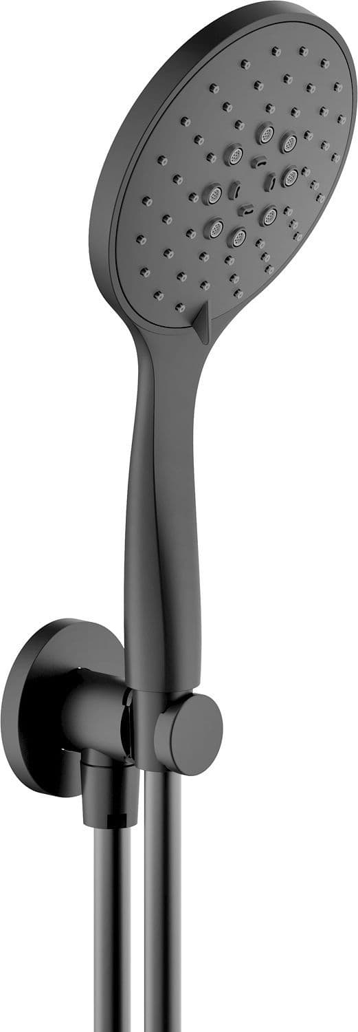 GARNITURE DE BAIN+COUDE DE RACCORD ROND 12CM UNIVERSEL NOBILI NOIR MAT vue 1