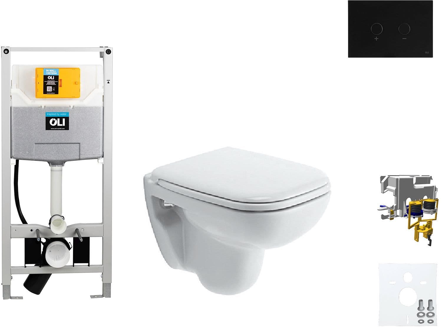 WALLFIX OLI WC SUSPENDU D-CODE COMPACT DURAVIT CODE BLINK NOIR vue 1