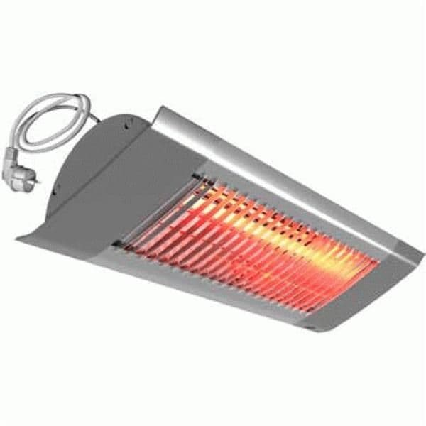 Chauffage de terrasse radiant halogène 1000W Gris diffusion large vue 1