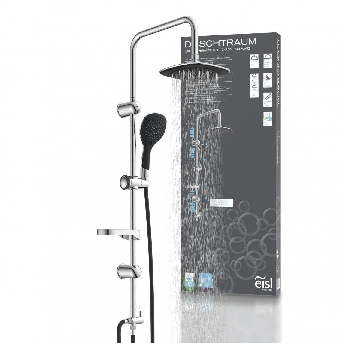 DXLD60088CS DUSCHTRAUM Set douche de pluie, chromé/noir vue 1