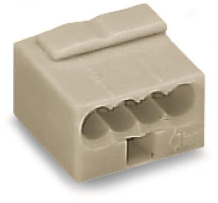 Borne micro pour boîtes de dérivation borne pour 4 conducteurs, Gris clair vue 1