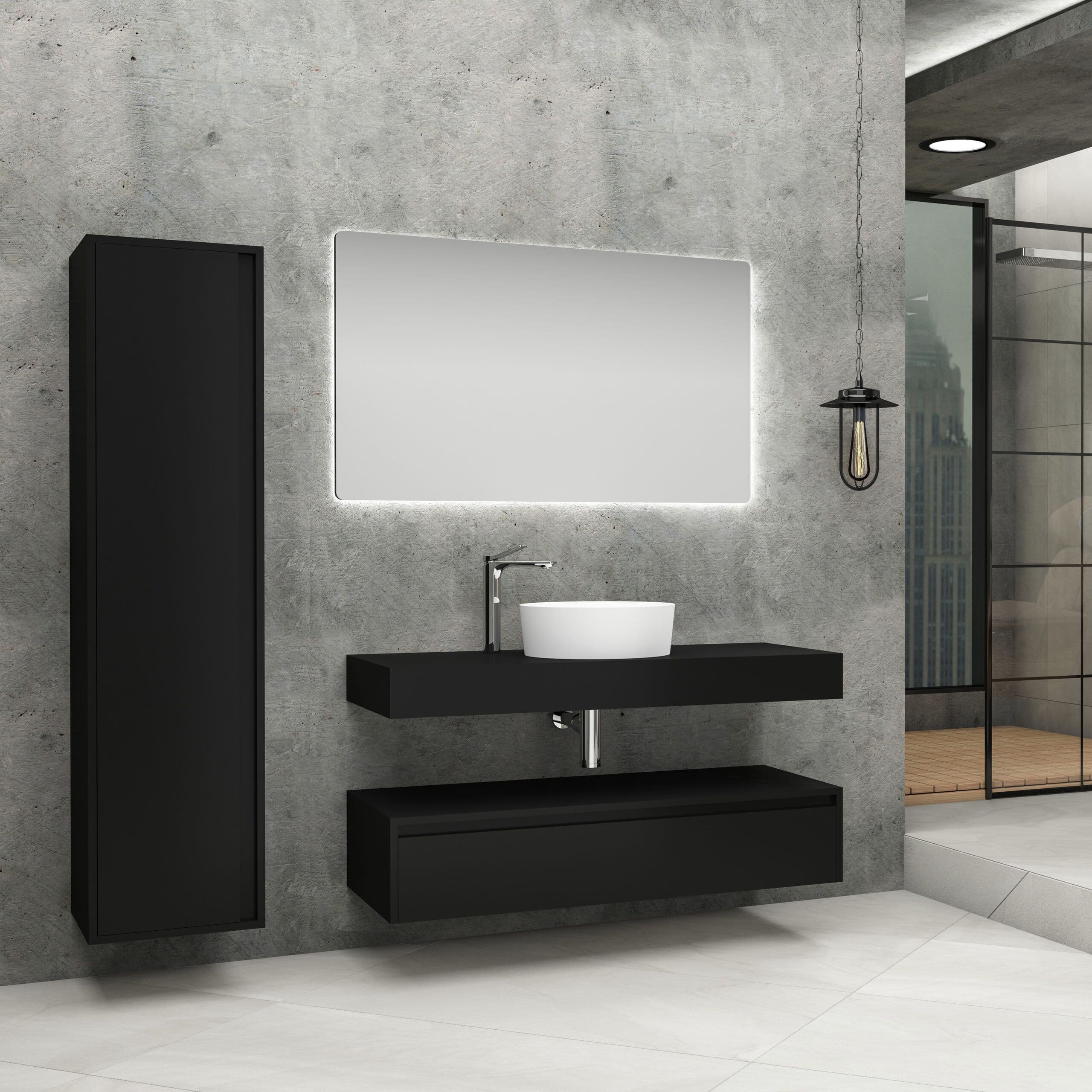 ALONI LINA MEUBLE SOUS-PLAN (120CM) - NOIR MAT vue 1