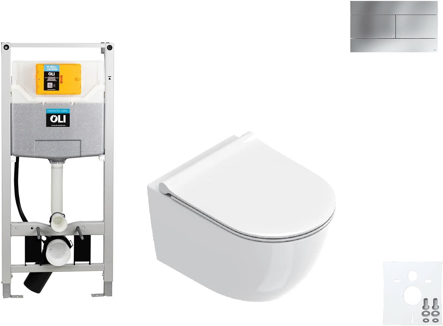 WALLFIX OLI WC SUSPENDU SFERA 50 CATALANO SLIM SEAT SLIM MAT CHROME vue 1